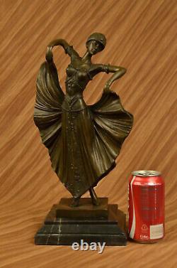 Art Déco Flair Danseuse Bronze Sculpture Par Chiparus Statue Marbre Figurine