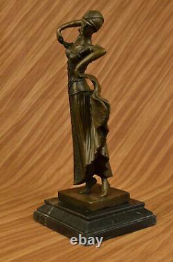 Art Déco Flair Danseuse Bronze Sculpture Par Chiparus Statue Marbre Figurine