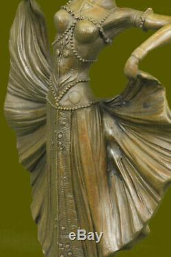Art Déco Flair Danseuse Bronze Sculpture par Chiparus Statue Marbre Figurine
