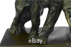 Art Déco Fonte Original Milo Deux Éléphant Faune Bronze Sculpture Serre-Livres