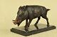 Art Déco Fonte Sauvage Cochon Sanglier Ferme Bronze Animal Sculpture Statue