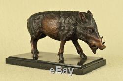Art Déco Fonte Sauvage Cochon Sanglier Ferme Bronze Animal Sculpture Statue