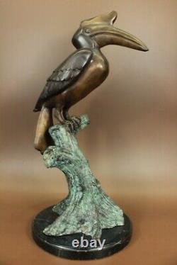 Art Déco Héron Édition Limitée Bronze Sculpture Marshland Décor Maison Figurine