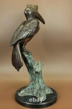 Art Déco Héron Édition Limitée Bronze Sculpture Marshland Décor Maison Figurine