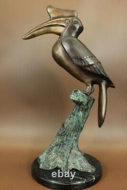 Art Déco Héron Édition Limitée Bronze Sculpture Marshland Décor Maison Figurine