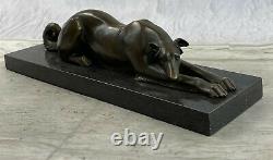 Art Déco Lévrier Chien Bronze Sculpture Musée Qualité Figurine Solde