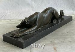 Art Déco Lévrier Chien Bronze Sculpture Musée Qualité Figurine Solde