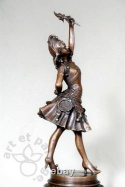 Art Déco Magnifique sculpture signée Laffon Mollo. Bronze