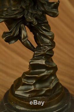 Art Déco Marbre Bronze Sculpture Ange Psyché Et Eros Statue Figurine Cupidon
