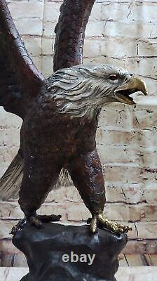 Art Déco Moigniez XL Flying Aigle Bronze Sculpture Classique Ouvre Solde