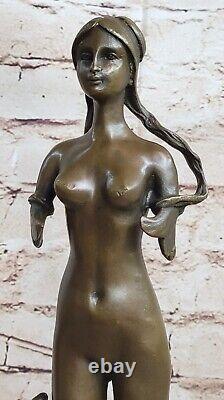 Art Déco Mythique 16 Grand Sirène Bronze Sculpture Statue Classique Ouvre