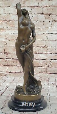 Art Déco / Nouveau Érotique Nu Nue Femme Femelle 100% Solide Bronze Sculpture