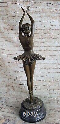 Art Déco Nouveau Prima Ballerine Danseuse Classique Bronze Sculpture Par Collet