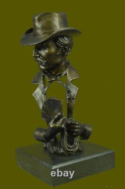 Art Déco Ouest Art Marshal Saloon Bronze Sculpture Classique Artwork Fonte