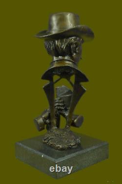 Art Déco Ouest Art Marshal Saloon Bronze Sculpture Classique Artwork Fonte