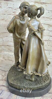 Art Déco Premier Bisou Bronze Sculpture Figurine Par Milo Domestique Décoration