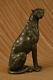 Art Déco Puma Jaguar Wildlife Guépard Bronze Sculpture Statue Figurine Hot Fonte