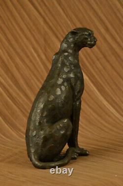 Art Déco Puma Jaguar Wildlife Guépard Bronze Sculpture Statue Figurine Hot Fonte