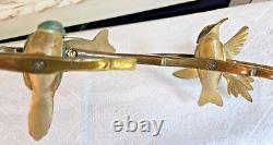 Art Deco Sculpture Animaliere 4 Oiseaux Sur Une Branche En Bronze Polychrome