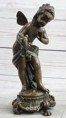 Art Déco Sculpture Moderne Bronze Fairy Maiden Statue Décor Maison 9 Haut