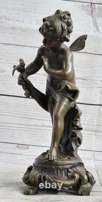 Art Déco Sculpture Moderne Bronze Fairy Maiden Statue Décor Maison 9 Haut