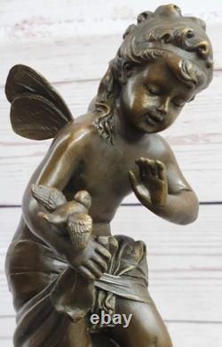 Art Déco Sculpture Moderne Bronze Fairy Maiden Statue Décor Maison 9 Haut