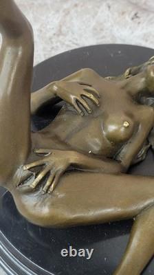 Art Déco Sculpture Nu Femme Fille Érotique Femelle Corps Bronze Statue Soldé