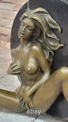 Art Déco Sculpture Nu Femme Fille Érotique Femelle Corps Bronze Statue Soldé