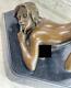 Art Déco Sculpture Sexy Nue Femme Érotique Chair Femelle Sexuelle Bronze Statue