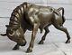 Art Déco Stock Marché Bull Fonte Bronze Sculpture Statue Figurine