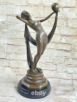 Art Déco Style Statue Sculpture Danseuse Acrobate Moderne Style Bronze Signée