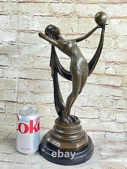 Art Déco Style Statue Sculpture Danseuse Acrobate Moderne Style Bronze Signée