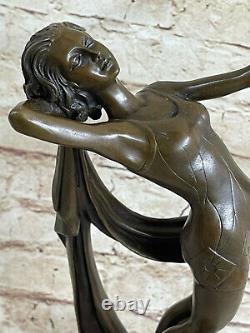 Art Déco Style Statue Sculpture Danseuse Acrobate Moderne Style Bronze Signée