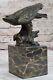 Art Déco Vienne Bronze Falcon Américain Aigle Bronze Sculpture Statue