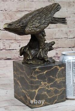 Art Déco Vienne Bronze Falcon Américain Aigle Bronze Sculpture Statue