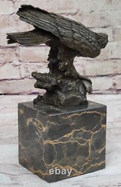 Art Déco Vienne Bronze Falcon Américain Aigle Bronze Sculpture Statue