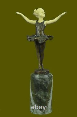 Art Fonte Bronze Gracieux Ballerine Ballet Statue Sculpture Déco Artwork Solde