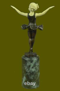 Art Fonte Bronze Gracieux Ballerine Ballet Statue Sculpture Déco Artwork Solde