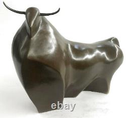 Art Moderne Abstrait Taureau Bronze Figurine Botero Statue Sculpture Décor