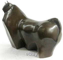 Art Moderne Abstrait Taureau Bronze Figurine Botero Statue Sculpture Décor