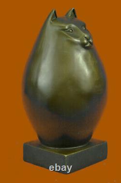 Art Moderne Bronze- Fat Chat, Signée Un Hommage À Botero Bronze Sculpture Déco