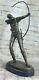 Art Moderne Indien Bronze Statue Abstrait Archer Fonte Guerrier Sculpture