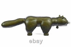 Art Moderne Katze Bronze Sculpture Graisse Chat, Sig. Botero Figurine