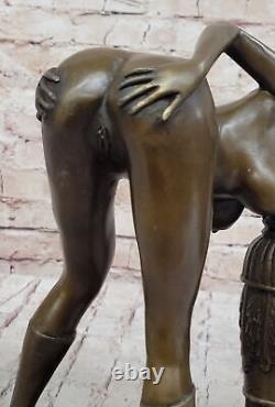 Art Moderne Nouveau Abstrait Nu Femme Fille 100% Bronze Flamme Sculpture Preiss