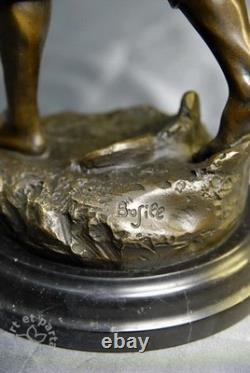 Art Nouveau- Pêcheur au filet signé d' Antoine Bofill sculpture en bronze