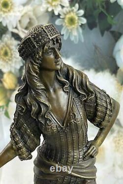 Art Nouveau Perse Princesse Fonte Maison Bureau Déco Designer Bronze Sculpture