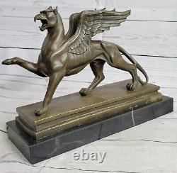 Art Par Roche Griffin Bronze Marbre Sculpture Statue Art Déco Figurine Mythique