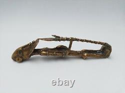 Art Tribal Ancienne Sculpture Amulette En Bronze