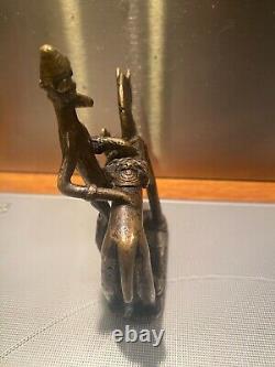 Art africain bronze, Mali, cavalier Dogon, sculpture bronze ancienne, ethnique