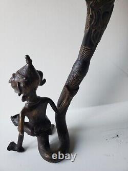 Art africain sculpture ancienne statuette en bronze